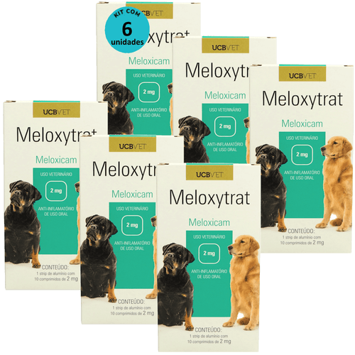 Meloxytrat 2mg C/ 10 comprimidos UCBVET Kit com 6