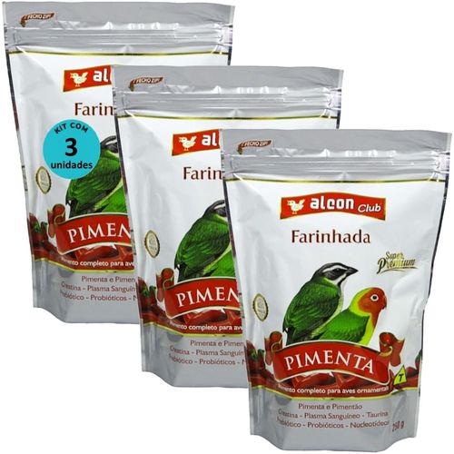 ALCON CLUB FARINHADA PIMENTA 250G SUPER PREMIUM KIT COM 3 RAÇÃO PARA AVES ALCON CLUB FARINHADA PIMENTA 250G SUPER PREMIUM KIT COM 3 RAÇÃO PARA AVES