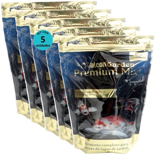 ALCON GARDEN PREMIUM MIX 300G RAÇÃO PARA PEIXES KIT COM 5