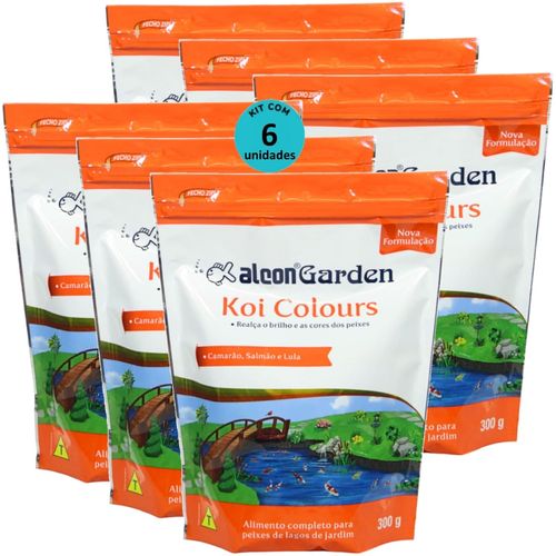 ALCON GARDEN KOI COLOURS 300G RAÇÃO PARA PEIXES KIT COM 6