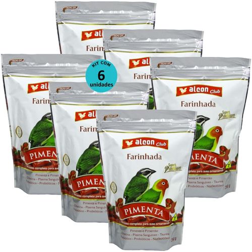 ALCON CLUB FARINHADA PIMENTA 250G SUPER PREMIUM KIT COM 6 RAÇÃO PARA AVES ALCON CLUB FARINHADA PIMENTA 250G SUPER PREMIUM KIT COM 6 RAÇÃO PARA AVES
