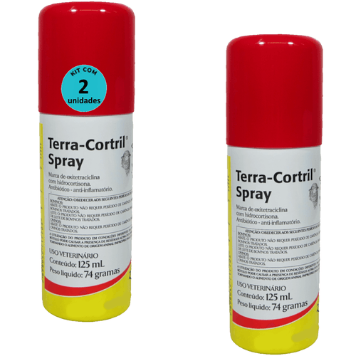 Terra-Cortril Spray 125ml Zoetis Kit com 2 Terra-Cortril Spray 125ml Zoetis Kit com 2