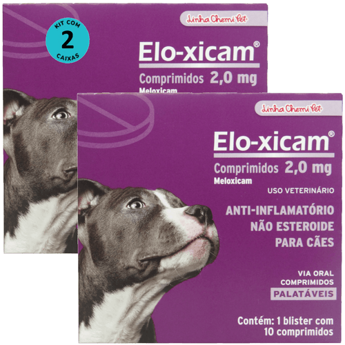 Elo-xicam 2,0mg Com 10 Comprimidos Para Cães Chemitec Kit Com 2