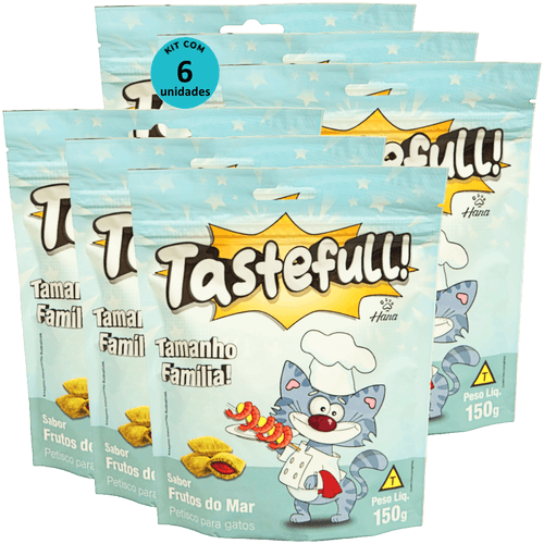 Hana Tastefull Nuggets Para Gatos Frutos do Mar 150g Kit 6 un