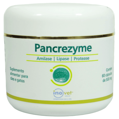 Pancrezyme 60 Cápsulas 500mg Para Cães e Gatos Inovet Pancrezyme 60 Cápsulas 500mg Para Cães e Gatos Inovet