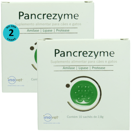 Pancrezyme Suplemento Para Cães e Gatos 2,8g C/ 10 Sachê Kit Com 2