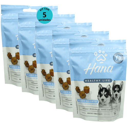 Hana Puppy Growth Suporte ao Crescimento 80g Snacks Para Cães Filhotes Kit C/ 5 un