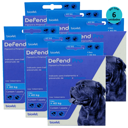 Kit 6 Defend Pro Cães (Acima 40kg) - Biovet Kit 6 Defend Pro Cães (Acima 40kg) - Biovet
