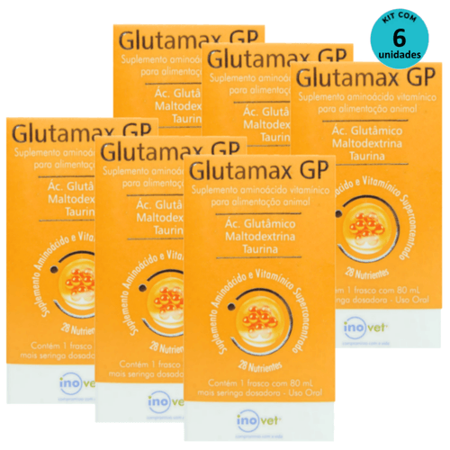 Kit 6 Glutamax GP Suplemento P/ Animais 80ml- Inovet