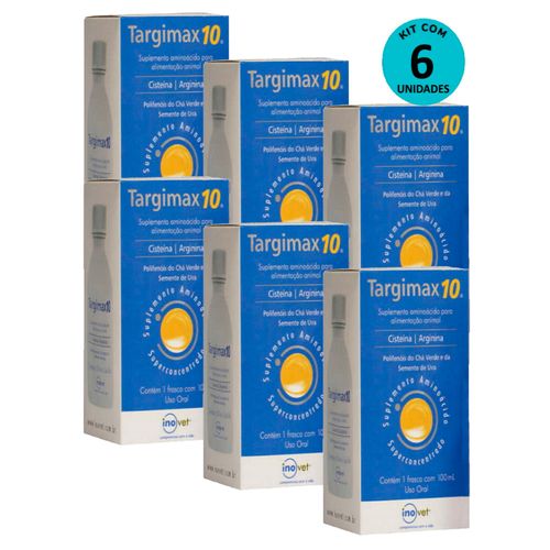 Kit 6 Targimax 10 Suplemento Animal 100ml- Inovet Kit 6 Targimax 10 Suplemento Animal 100ml- Inovet