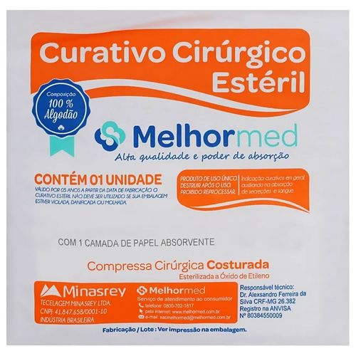 Curativo Cirúrgico com Papel Interno Estéril 15X60cm-unidade