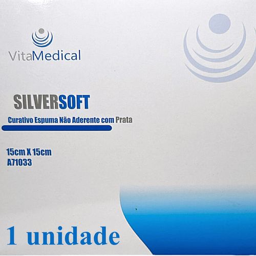 Curativo de Espuma com Íons de Prata Silversoft - 15x15cm - Unidade Curativo de Espuma com Íons de Prata Silversoft - 15x15cm - Unidade