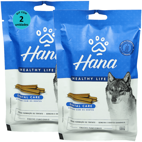 Kit 2 Snacks Hana Healthy Life Dental Care- Cuidado C/ os Dentes- P/ Cães Adultos- 100g Kit 2 Snacks Hana Healthy Life Dental Care- Cuidado C/ os Dentes- P/ Cães Adultos- 100g