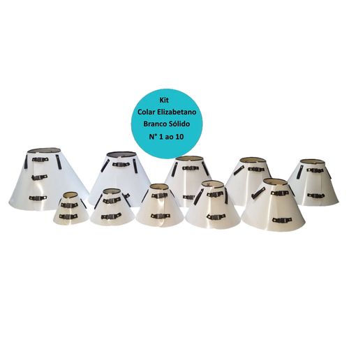 Kit Colar Elizabetano Branco Sólido N° 01 a 10 RM Kit Colar Elizabetano Branco Sólido N° 01 a 10 RM