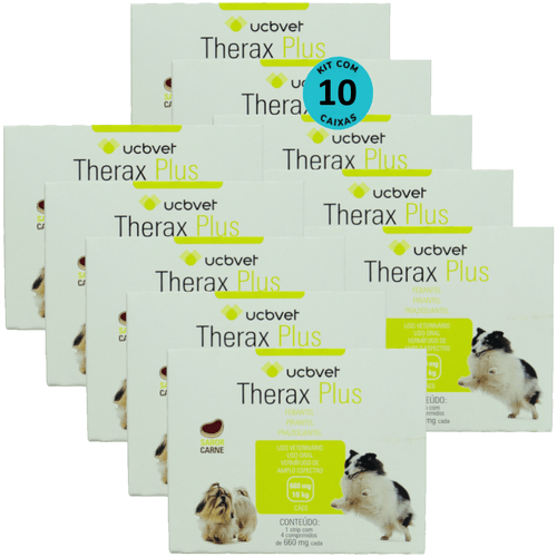 Kit Vermífugo Therax Plus 660mg C/4 comp. UCBVET C/ 10 unidades