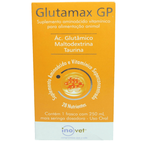 Glutamax GP Suplemento P/ Animais 250ml- Inovet Glutamax GP Suplemento P/ Animais 250m l- Inovet Glutamax GP Suplemento P/ Animais 250ml- Inovet Glutamax GP Suplemento P/ Animais 250m l- Inovet