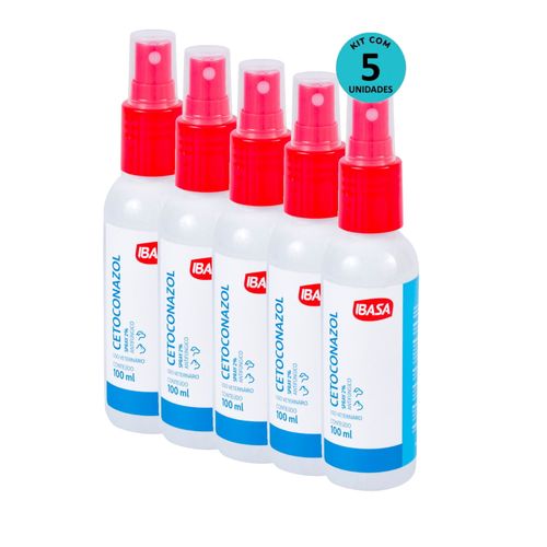 Kit Cetoconazol Spray 2% Ibasa 100ml C/ 5 unidades Kit Cetoconazol Spray 2% Ibasa 100ml C/ 5 unidades
