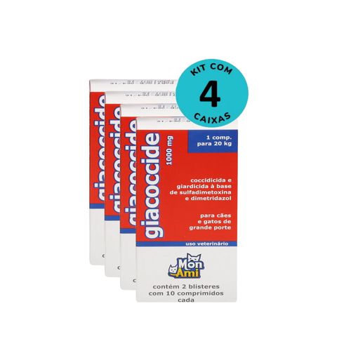 Kit Giacoccide Mon Ami 1000mg c/ 20 Comprimidos C/ 4 unidades Kit Giacoccide Mon Ami 1000mg c/ 20 Comprimidos C/ 4 unidades