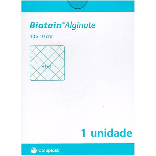 Curativo Biatain Coloplast Alginato Cálcio 3710 10x10cm - unidade