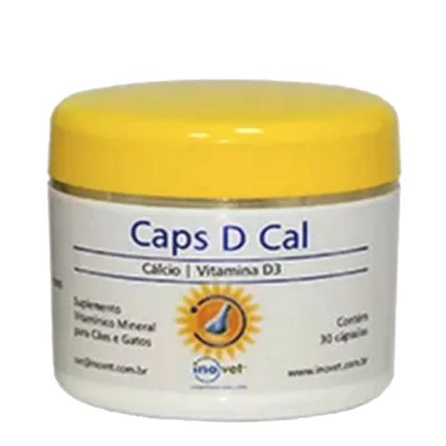 Caps D Cal Suplemento para Cães e Gatos C/ 30 cápsulas- Inovet Caps D Cal Suplemento para Cães e Gatos C/ 30 cápsulas- Inovet