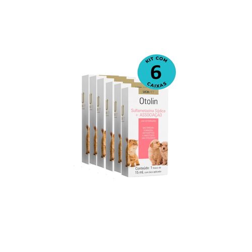 Kit Otolin UCBVET 15ml C/ 6 unidades