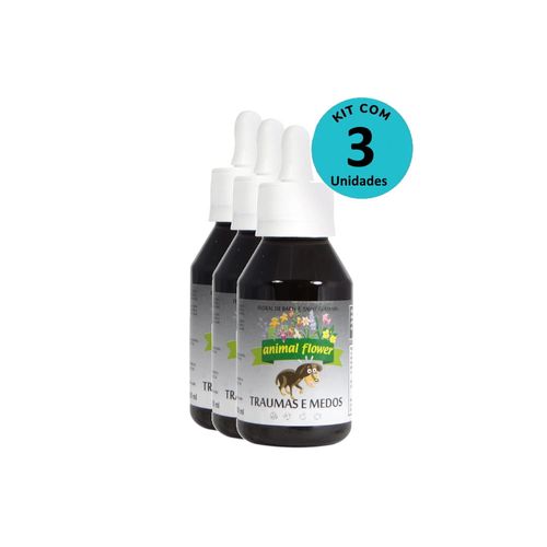 Kit Floral Traumas e Medos 100ml gotas- Animal Flower - com 3 unidades