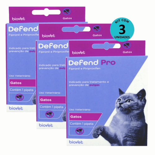 Kit 3 Defend Pro Gatos - Biovet Kit 3 Defend Pro Gatos - Biovet