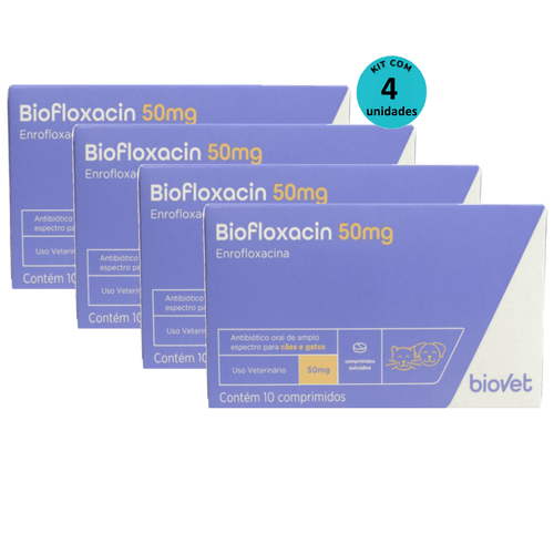 Kit 4 Biofloxacin 50mg C/ 10 Comprimidos- Biovet