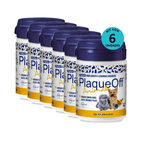 Kit C/ 6 Proden Plaque Off P/ Cães E Gatos 40g- Inovet