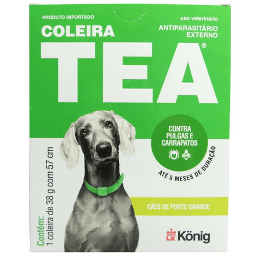 Coleira Contra Pulgas e Carrapatos TEA 327 Cães Grandes König 38g c/ 57cm