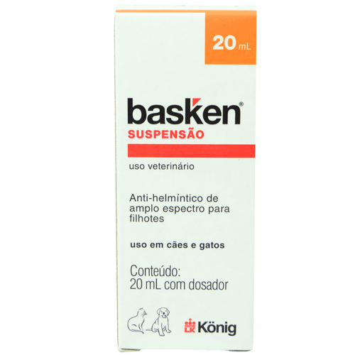 Vermífugo Basken Suspensão König 20ml p/ Cães e Gatos