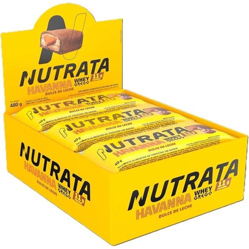 Whey Grego Bar Havanna Display 12 Unidades (480g) - Sabor: Doce de Leite Havanna
