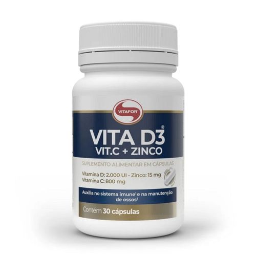 Vita D3 + Vit C + Zinco (30 caps) - Padrão: Único Vita D3 + Vit C + Zinco (30 caps) - Padrão: Único