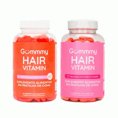 Promopacks Gummy Hair Melancia (60 gomas) + Tutti Frutti (60 gomas) - Padrão: Único