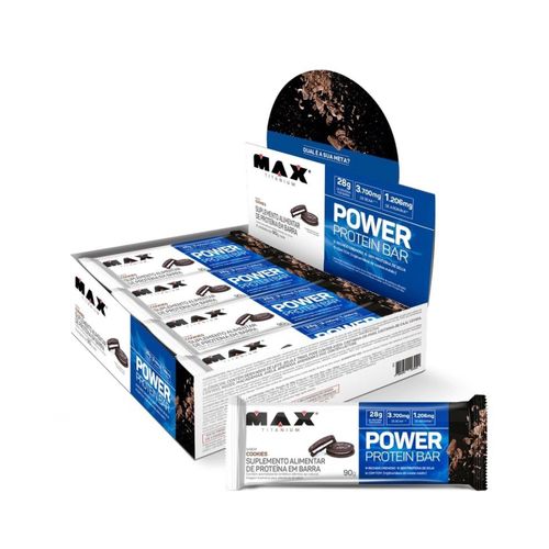 Power Protein Bar Caixa com 8 Unidades (720g) - Sabor: Cookies
