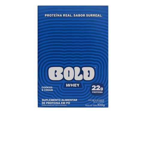 Bold Whey Display (10 unid de 30g) - Sabor: Cookies e Cream. Bold Whey Display (10 unid de 30g) - Sabor: Cookies e Cream.