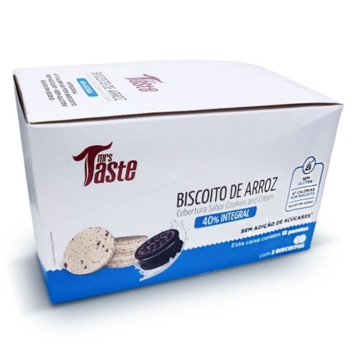Biscoito de Arroz Display (12 unid. 22g) - Sabor: Cookies e Cream
