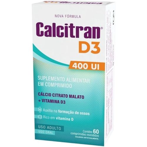 Suplemento Alimentar Calcitran D3 400UI - 60 Comprimidos Revestidos Suplemento Alimentar Calcitran D3 400UI - 60 Comprimidos Revestidos