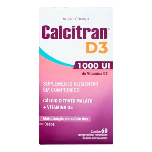Suplemento Alimentar Calcitran D3 1000UI - 60 Comprimidos Revestidos Suplemento Alimentar Calcitran D3 1000UI - 60 Comprimidos Revestidos