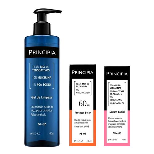 Kit-Principia-Gel-de-Limpeza-GL-02-350g--Serum-MIX-03-30ml--Protetor-Solar-FPS-60-PS-01-40ml Kit-Principia-Gel-de-Limpeza-GL-02-350g--Serum-MIX-03-30ml--Protetor-Solar-FPS-60-PS-01-40ml