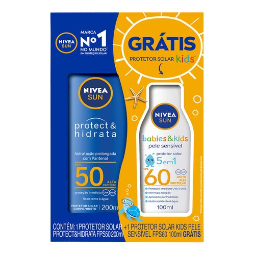 Kit Nivea Sun Protect & Hidrata Fps 50 200Ml + Babies & Kids Fps 60 100Ml