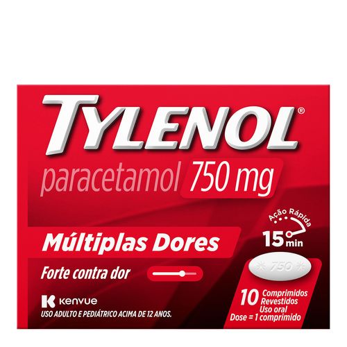 Analgésico Tylenol 750Mg 10 Comprimidos