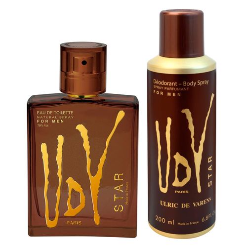 Kit Ulric De Varens Udv Star Eau de Toilette 100ml + Desodorante 200ml Kit Kit Ulric De Varens Udv Star Eau de Toilette 100ml + Desodorante 200ml Kit