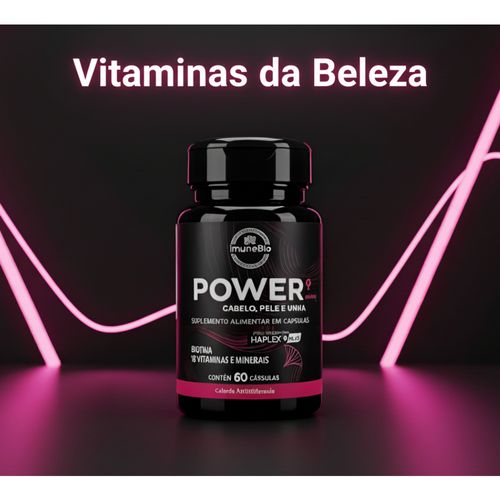 Power Mulher - Cabelo Pele Unha Premium - 18 Vitaminas e Minerais - 60 Caps