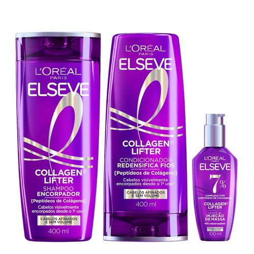Kit-L-Oreal-Paris-Elseve-Collagen-Lifter-Shampoo-400ml---Condicionador-400ml---Leave-In-100ml