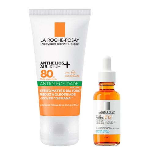 Kit-La-Roche-Posay-Serum-Antirrugas-Vitamin-C12-30ml---Protetor-Solar-FPS-80-Anthelios-Airlicium--40g