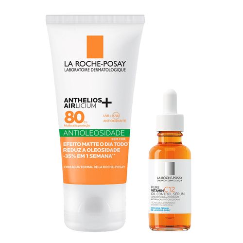 Kit-La-Roche-Posay-Serum-Antirrugas-Pure-Vitamin-C12-30ml---Protetor-Solar-FPS-80-Anthelios-Airlicium--40g Kit-La-Roche-Posay-Serum-Antirrugas-Pure-Vitamin-C12-30ml---Protetor-Solar-FPS-80-Anthelios-Airlicium--40g