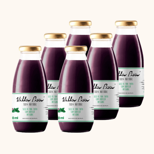 Kit 6X: Suco de Uva com Hortelã Sem Açúcar Villa Piva 300ml