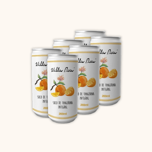 Kit 6X: Suco de Tangerina Integral Sem Açúcar Lata Villa Piva 269ml Kit 6X: Suco de Tangerina Integral Sem Açúcar Lata Villa Piva 269ml