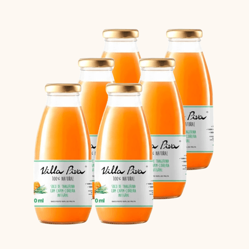 Kit 6X: Suco de Tangerina com Capim Cidreira Sem Açúcar Villa Piva 300ml